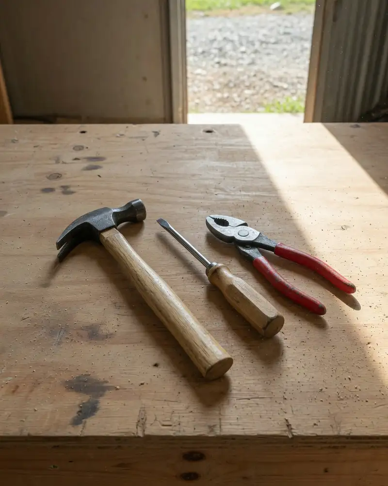 Tools on a bench